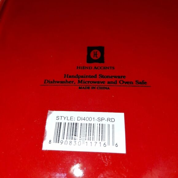 Rare HiEnd Accents Savanna Tooled Leather Look Salad Plates Stoneware  Set of 2 - Picture 4 of 9